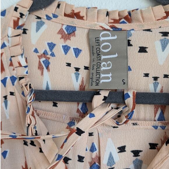 Anthropologie Dolan Left Coast Printed A-line Midi Roll Tab Sleeve Dress, size S - Picture 3 of 10